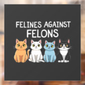 Katten tegen misdadigers Trump Harris Verkiezing K Raamsticker (Vel 2)