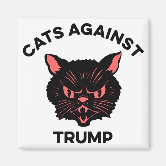 Katten tegen politiek protest van Trump Magneet (Voorkant)