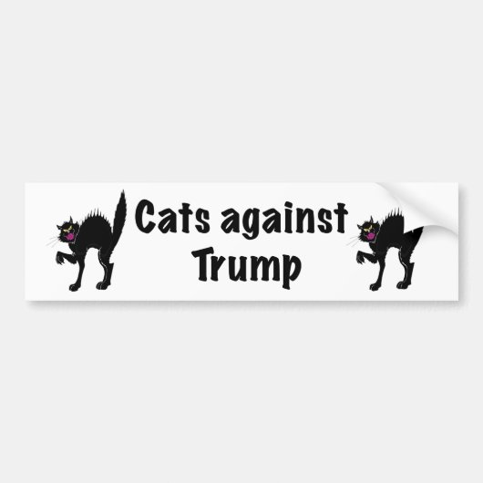 Katten tegen Trump Bumpersticker (Voorkant)