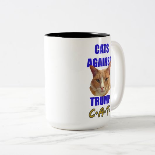 Katten tegen Trump C.A.T. Tweekleurige Koffiemok (Voorkant rechts)