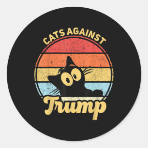 Katten Tegen Trump Grappige Anti Trump 2020 Verkie Ronde Sticker