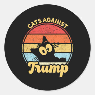 Katten Tegen Trump Grappige Anti Trump 2020 Verkie Ronde Sticker