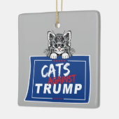 KATTEN TEGEN TRUMP KERAMISCH ORNAMENT (Links)