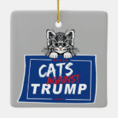 KATTEN TEGEN TRUMP KERAMISCH ORNAMENT (Achterkant)