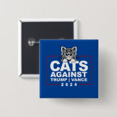 Katten tegen Trump Vance Vierkante Button 5,1 Cm (Voorkant /achterkant)