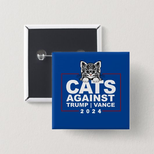 Katten tegen Trump Vance Vierkante Button 5,1 Cm (Voorkant /achterkant)