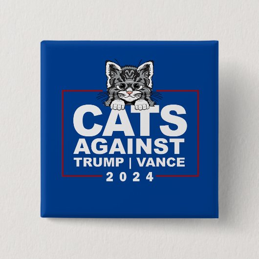 Katten tegen Trump Vance Vierkante Button 5,1 Cm (Voorkant)