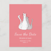 Katten Tekening Eenvoudige Bruiloft Save the Date  Aankondigingskaart (Voorkant)