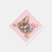 Katten tekening Mooie Feest Servetten (Hoek)