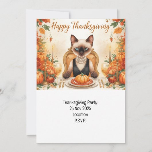 Katten Thanksgiving met kalkoen Kaart (Voorkant)