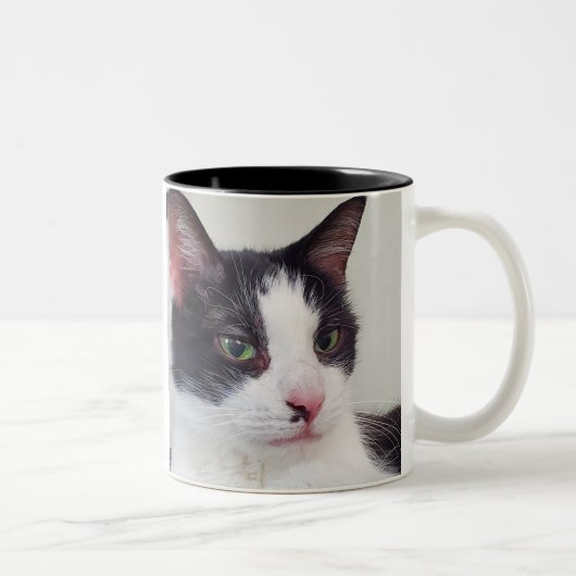 Katten, thee en een goed boek tweekleurige koffiemok (Rechts)