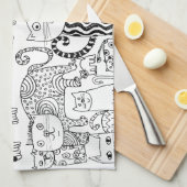 Katten Theedoek (Quarter Fold)