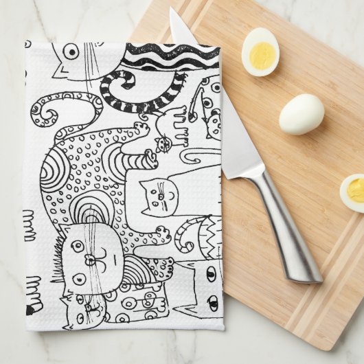 Katten Theedoek (Quarter Fold)