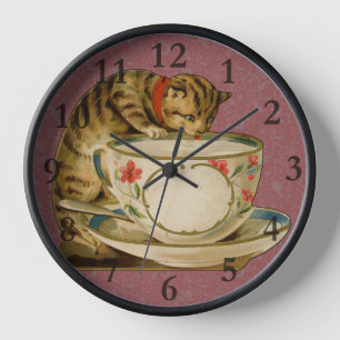 Katten Theekopje Schattig Vintage Victoriaans Huis