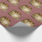 Katten Theekopje Schattig Vintage Victoriaans Huis Cadeaupapier (Hoek)