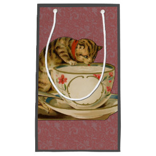 Katten Theekopje Schattig Vintage Victoriaans Huis Klein Cadeauzakje