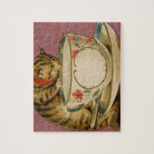 Katten Theekopje Schattig Vintage Victoriaans Huis Legpuzzel (Verticaal)
