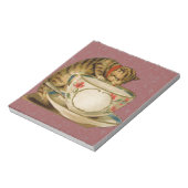 Katten Theekopje Schattig Vintage Victoriaans Huis Notitieblok (Linkerzijde)