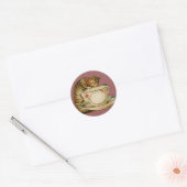 Katten Theekopje Schattig Vintage Victoriaans Huis Ronde Sticker (Envelop)