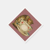 Katten Theekopje Schattig Vintage Victoriaans Huis Servet (Hoek)