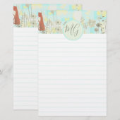 Katten Thema Briefpapier Schrijfstationery met Mon (Voorkant / Achterkant)