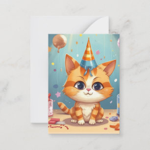 Katten thema ontwerp sinaasappelkat schattig notitiekaartje