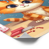Katten thema ontwerp sinaasappelkat schattig poster (Hoek)
