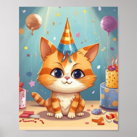 Katten thema ontwerp sinaasappelkat schattig poster (Voorkant)