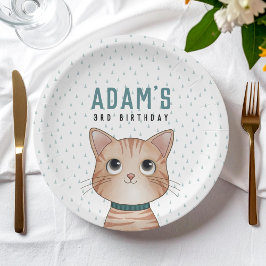 Katten thema verjaardag voor een leuke feestelijke papieren bordje