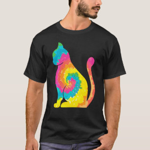 Katten Tie Dye Regenboog Hippie Kostuum Hippy Them T-shirt