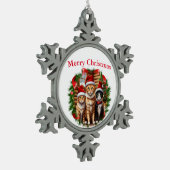 Katten Tin Sneeuwvlok Ornament (Links)