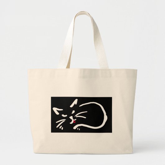 Katten Tong schattig rood zakje Grote Tote Bag (Voorkant)