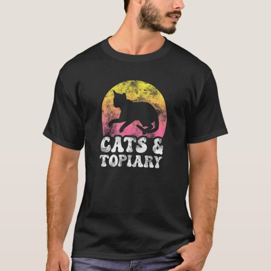 Katten & Topiary Vintage Retro Hobbys T-shirt (Voorkant)