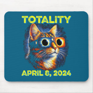 Katten totale zonsverduistering 2024 Grappige Sung Muismat