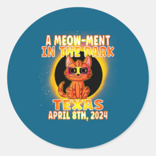 Katten Totale Zonsverduistering Pun Ronde Sticker