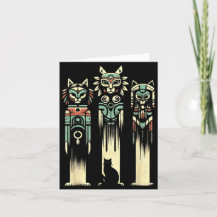 Katten Totem Geesten - Vintage Griezelen Kat Hallo Kaart