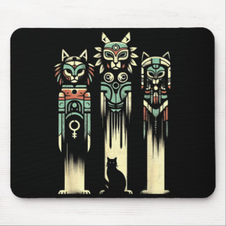 Katten Totem Geesten - Vintage Griezelen Kat Hallo Muismat