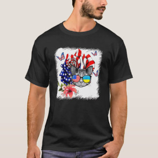 Katten trots en roos Amerikaanse vlag 4 juli 1 T-shirt