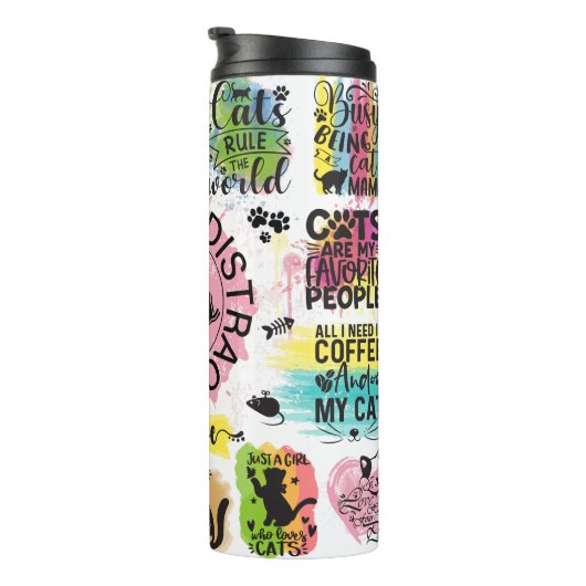 Katten Tumbler Thermosbeker (Geroteerd rechts)