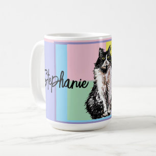 Katten Tuxedo Pastel Katten Dames Pastel Kleuren Koffiemok