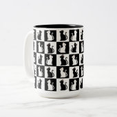 katten tweekleurige koffiemok (Voorkant links)