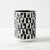 katten tweekleurige koffiemok (Center)