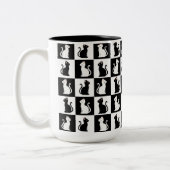 katten tweekleurige koffiemok (Links)