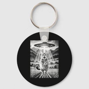 Katten Ufo Alien Ontvoering Grappige Grafische T-s Sleutelhanger