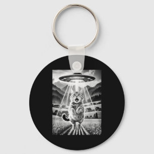 Katten Ufo Alien Ontvoering Grappige Grafische T-s Sleutelhanger