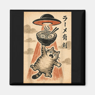 Katten Ufo Ramen Grappige Japanse Anime Mannen Vro Magneet