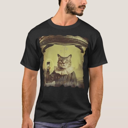 Katten Ufo Selfie Invasie T-shirt (Voorkant)