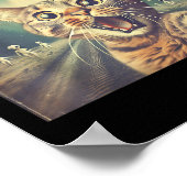 Katten Ufo Selfie Kunst Grappige Katten Buitenaard Poster (Hoek)