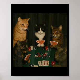 Katten uit de oude doos die poker spelen Katten sp Poster