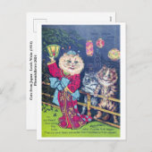 Katten uit Japan - Louis Wain Feestdagenkaart (Voorkant / Achterkant)